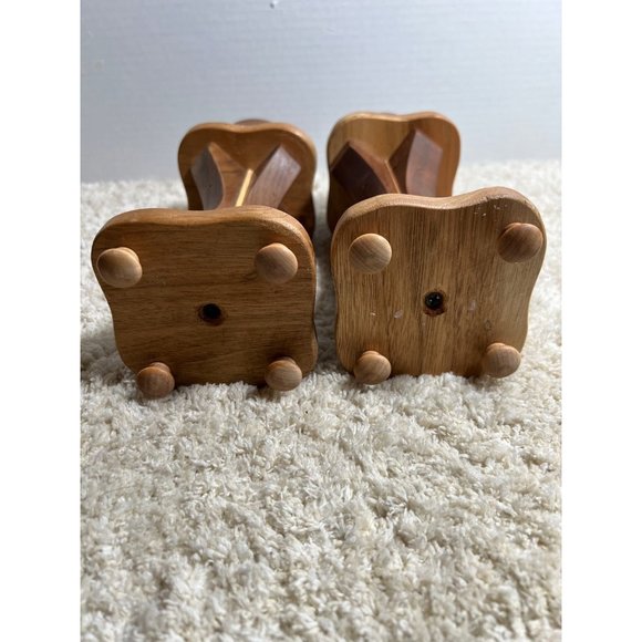 Vtg homemade wooden candleholders - Picture 3 of 5